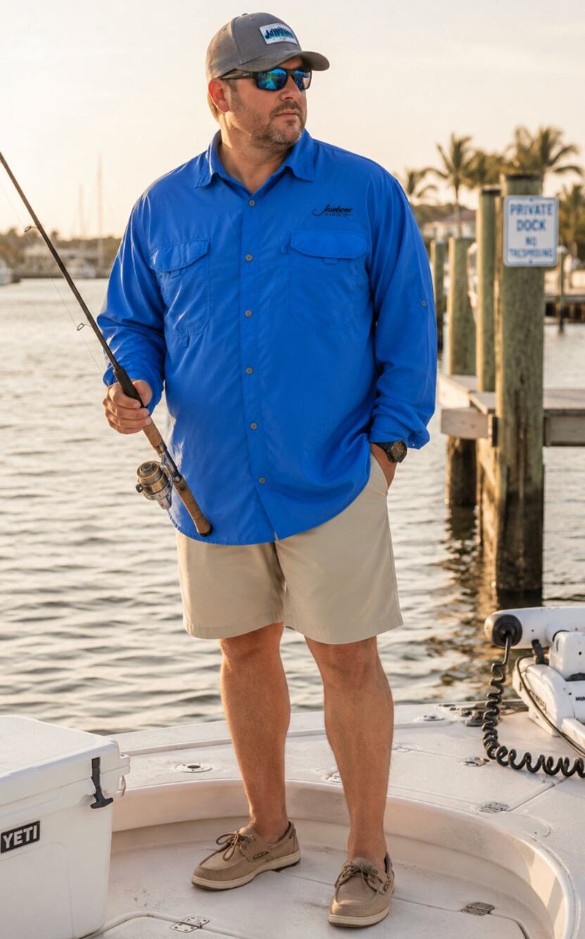 Jawbone Tackle Co. Long Sleeve Button Down Shirt Men's Sportswear Fishing SZ XL
